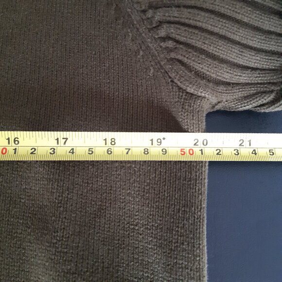 H&M L.O.G.G. SZ L Olive Green Cotton Mock Neck 1/4 Zip Men's Sweater - Picture 9 of 14